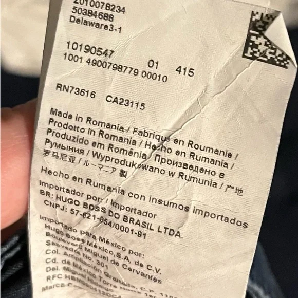 Hugo Boss Delaware 3-1 Blue Jeans   Men’s Size 34/32 - Picture 8 of 10